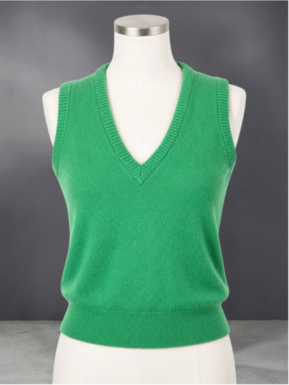 J.Crew Green 100% Cashmere V-Neck Sweater Vest – Size Small - Picture 10 of 15